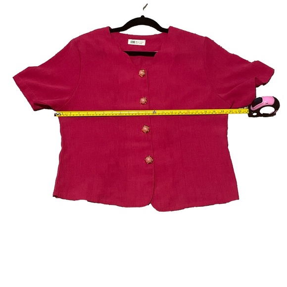 Lady’s Fashion Vintage Fushia Country Club 70s Blouse Woman’s Large - Picture 3 of 4